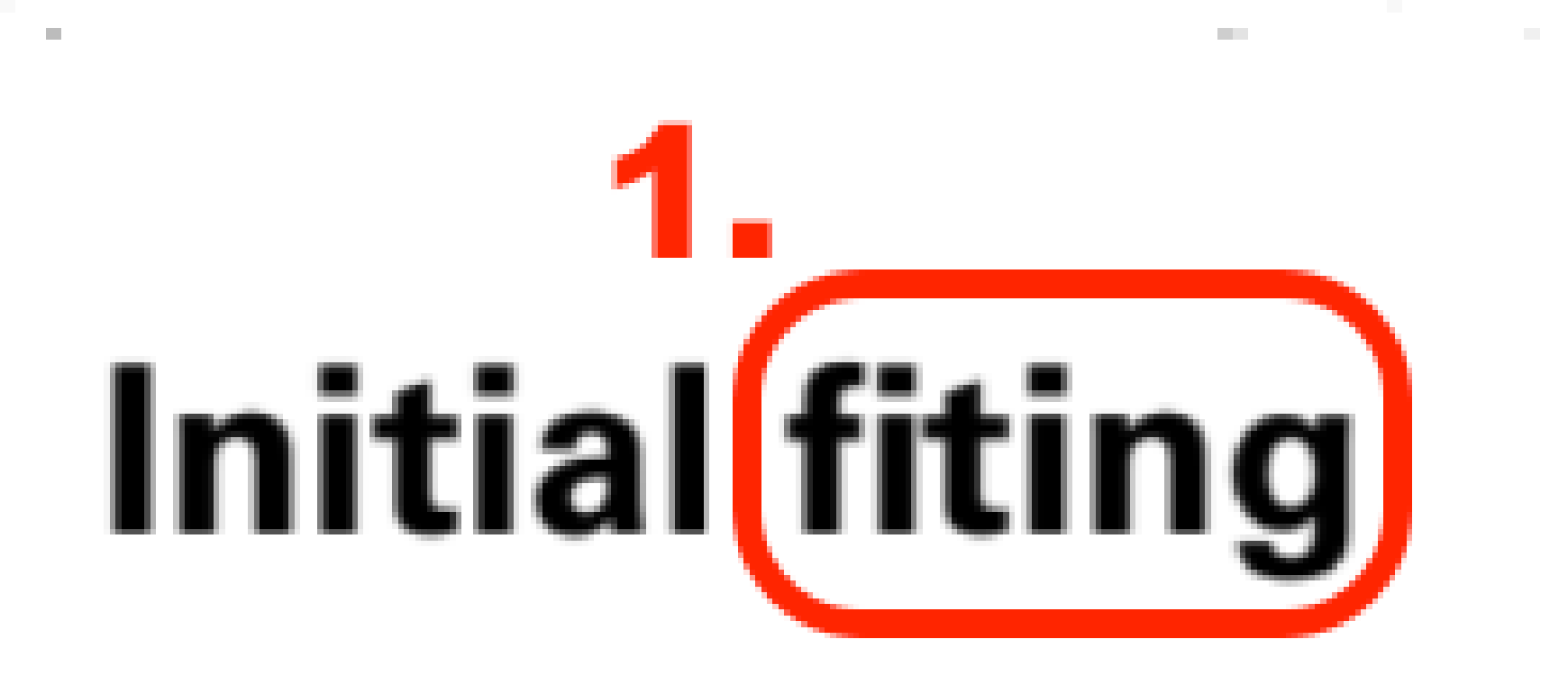 A heading reading “Initial fiting” with the misspelled word circled in red.